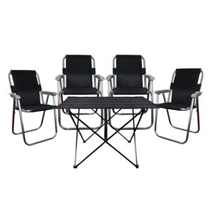 میز و صندلی تاشو چهار نفره مدل Rr7585 مجموعه 5 عددی