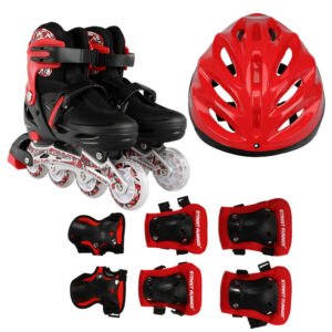 اسکیت کفشی مدل  yx L ژله ای به همراه کلاه و لوازم ایمنی