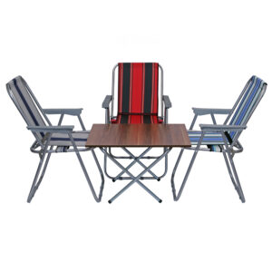 میز و صندلی تاشو سفری مدل x44 مجموعه 4 عددی