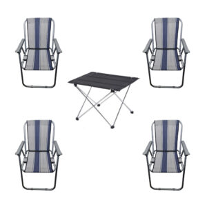 میز و صندلی تاشو سفری مدل A بسته 5 عددی