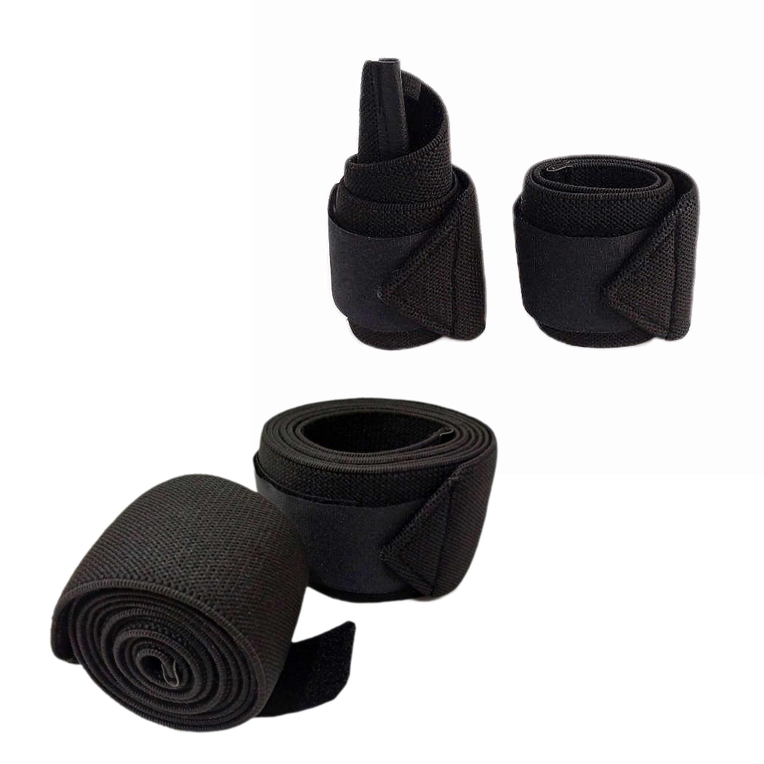 a1b6eebbc397e8f8e9fbd338109f43442fd802d8_1708281305.jpg ست مچ بند و زانوبند بدنسازی مدل پارچه ای کد 190Cm-48Cm بسته 4 عددی - Image 1