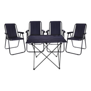 میز و صندلی تاشو سفری 4 نفره مدل  فوم دار 9 فنره کد APD بسته 5 عددی
