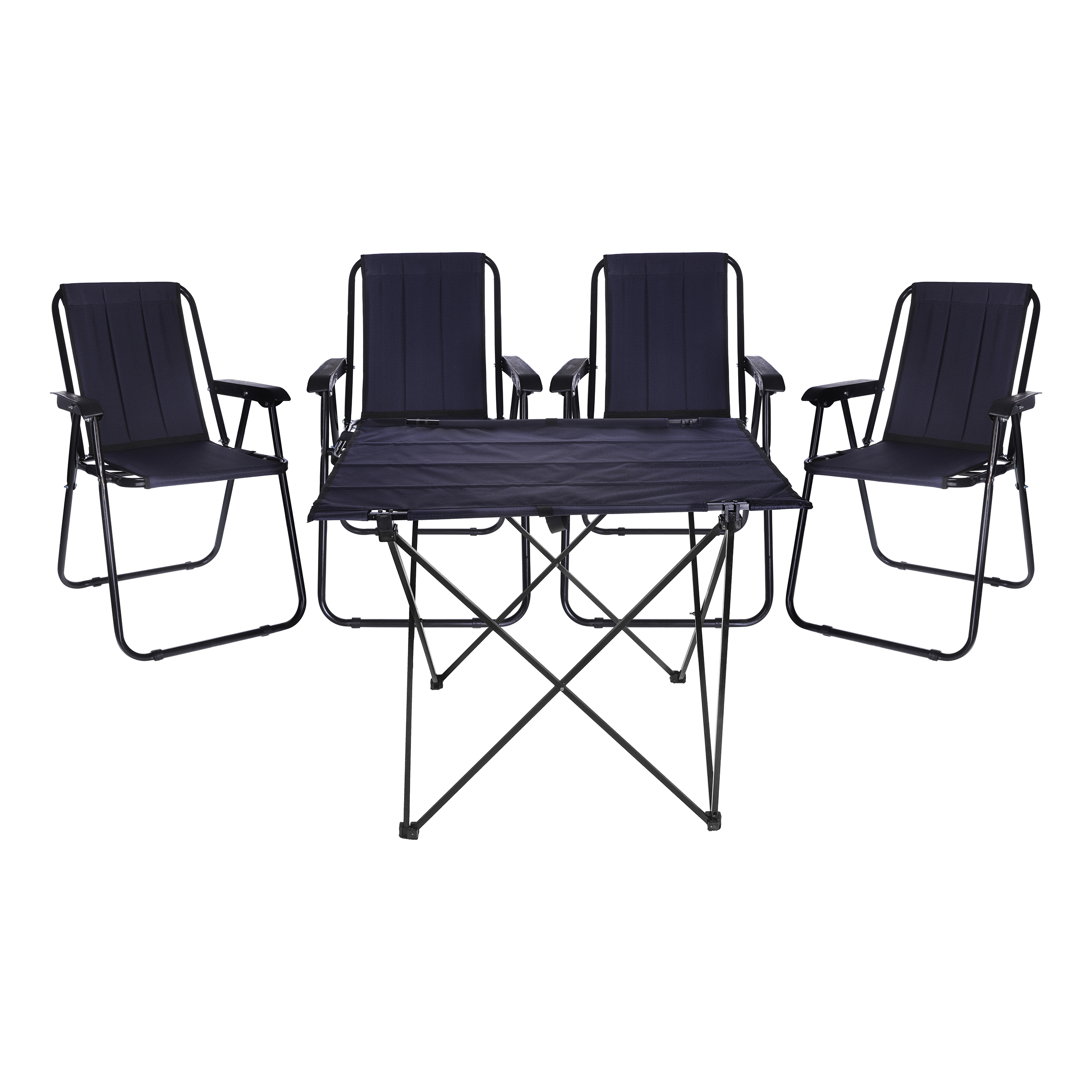 b9aee0f30336f8b8992f7070d6f6196e11505009_1755586224.jpg میز و صندلی تاشو سفری 4 نفره مدل فوم دار 9 فنره کد APD بسته 5 عددی - Image 1