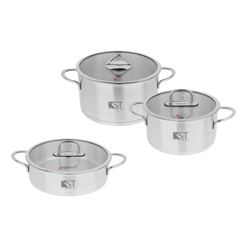 6223f2068ec2f74de40784a7ea7e78cf27c091e4_1782198825 سرویس قابلمه و تابه استیل 6 پارچه کی اس تی مدل 7220 - Image 1