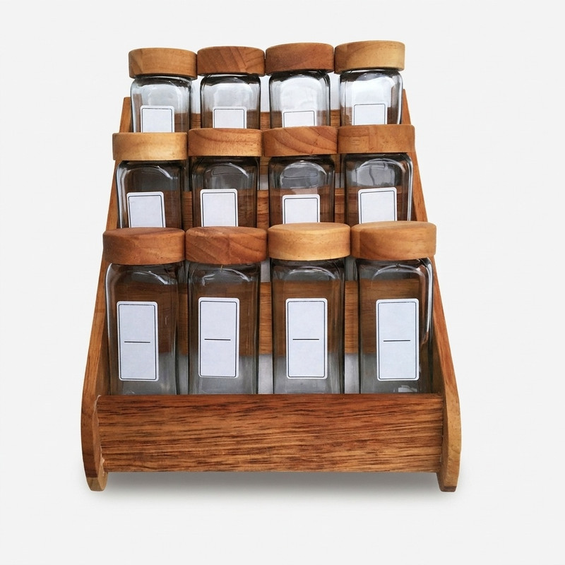 703cad197aa155d087b3f16d87080058b64b900d_1782128542 ست جا ادویه 12 پارچه مدل RUBBERWOOD-12 به همراه استند - Image 1
