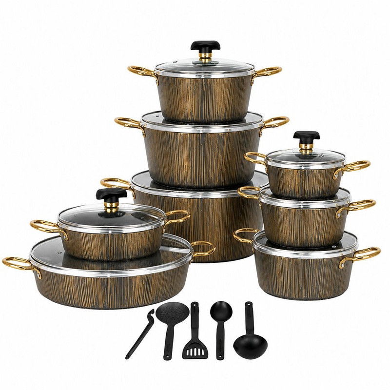 caceaee51bc6999c47729c7cc764158ac0749060_1784189971 سرویس قابلمه و تابه گرانیتی 21 پارچه ماموت مدل لاین - Image 1